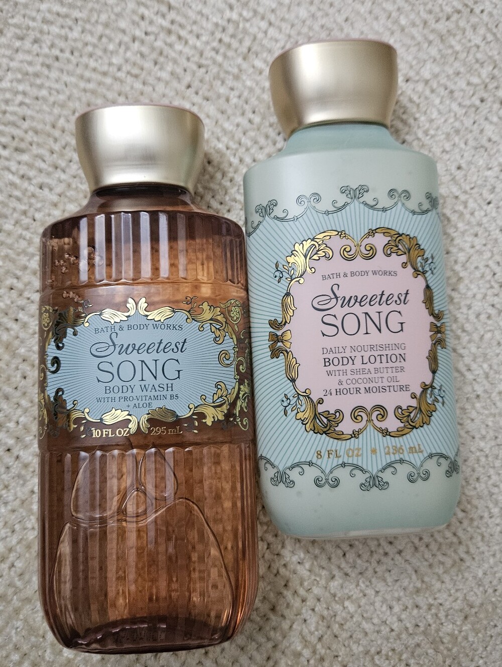 Bath & Body Works Sweetest Song Body Wash & Lotion Set - Blue & Amber